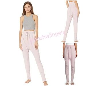 Free People NWT Cozy All Day Harem Leggings Joggers Drawstring Pink Small New